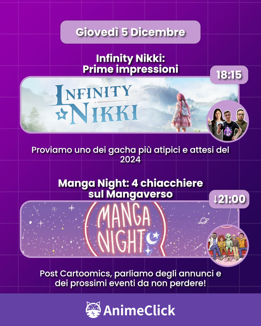 AnimeClick su Twitch: programma dal 2 all'8 dicembre